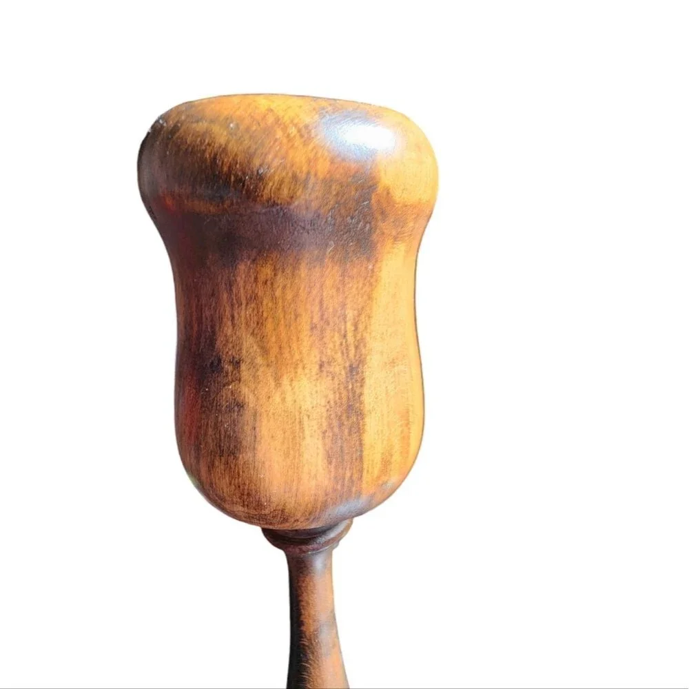 Vintage Handmade Wooden Votive Size Candle Holder Candlestick 11.75